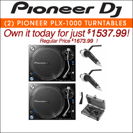 2 Pioneer PLX-1000 Turntables