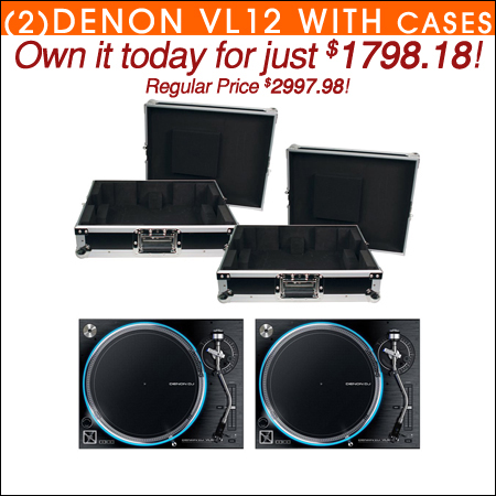 Denon VL12 Prime Direct Drive Turntables (2) w/ Cases 