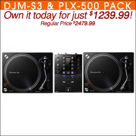 Pioneer DJM-S3 PLX-500 Bundle