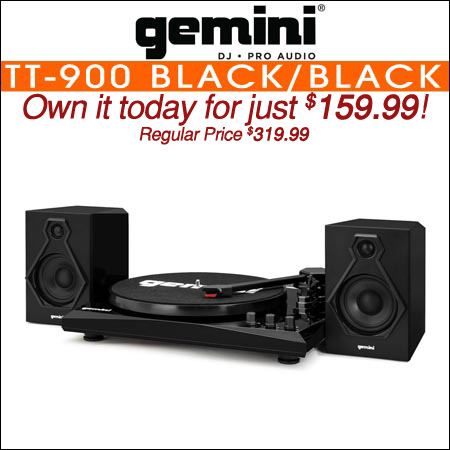 Gemini TT-900 Stereo Turntable System Black/Black