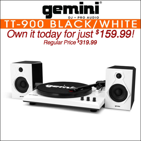 Gemini TT-900 Stereo Turntable System Black/White