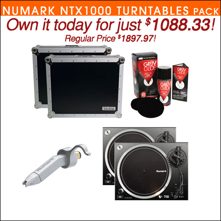 Numark NTX1000 Turntables w/ Cases & Accessories 