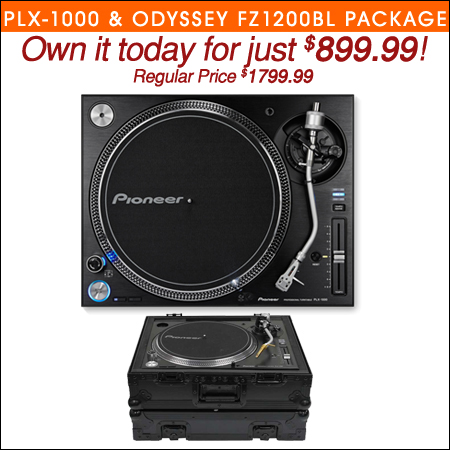  Pioneer DJ PLX-1000 & Odyssey FZ1200BL Case Package 