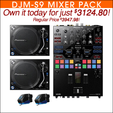 Pioneer DJM-S9 Mixer with (2) PLX1000 Turntables & M447 Cartridges 