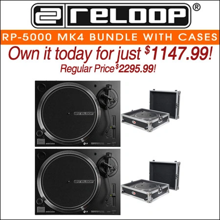 Reloop RP-5000 MK4 DJ Turntable Bundle with Cases