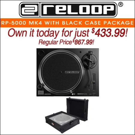 Reloop RP-5000 MK4 Professional Direct-Drive Turntable with Black Case Package