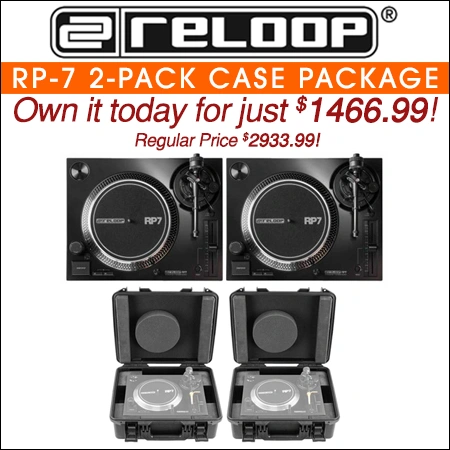 Reloop RP-7 DJ Turntable 2-Pack with Cases Package