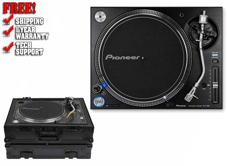 Pioneer DJ PLX-1000 & Odyssey FZ1200BL Case Package | DJ Turntable