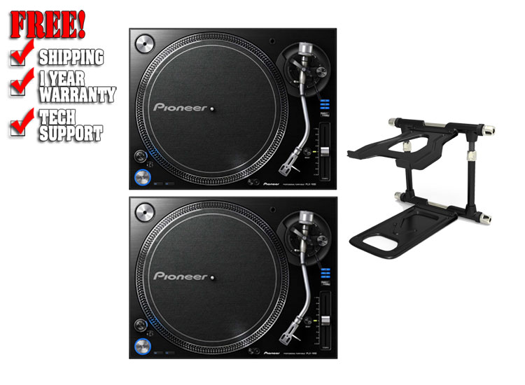 Pioneer PLX-1000 Pair (2) Bundle with free Laptop Stand