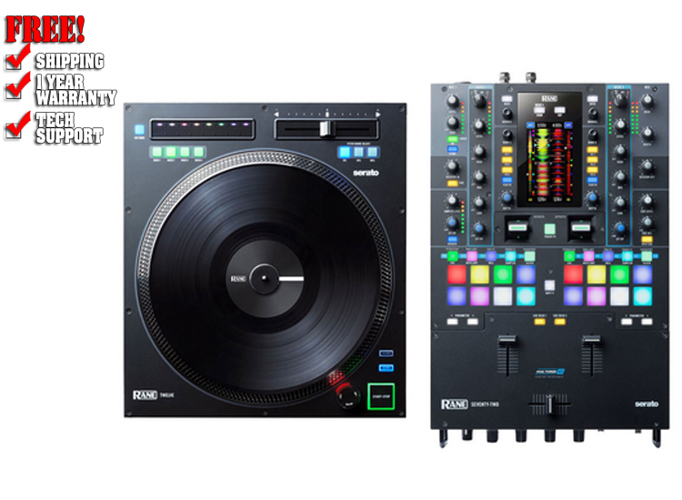 Twelve Motorized DJ Turntable Controller & Seventy Two Performance Mixer