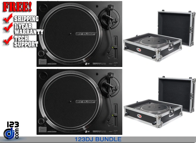 Reloop RP-5000 MK4 DJ Turntable Bundle with Cases
