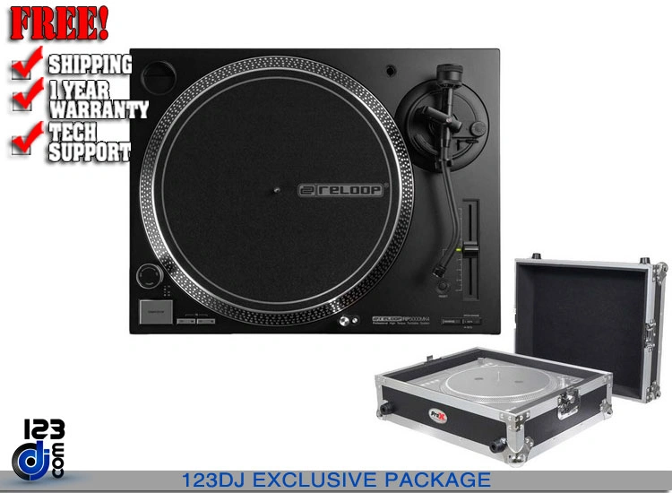 Reloop RP-5000 MK4 Professional Direct Drive DJ Turntable with Case Package