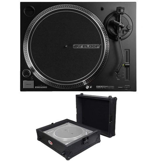 Reloop RP-5000 MK4 Professional Direct Drive Turntable with Protective Flight Case Package