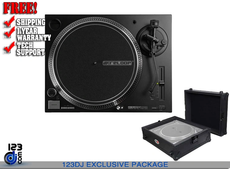 Reloop RP-5000 MK4 Professional Direct-Drive Turntable with Black Case Package