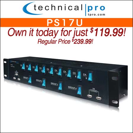 Technical Pro PS17U Rack Mount 17 Outlet Power Supply