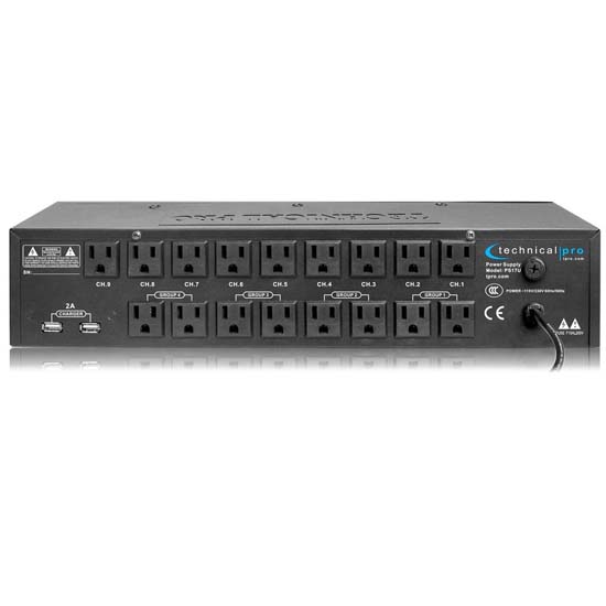 Technical Pro PS17U Rack Mount 17 Outlet Power Supply 