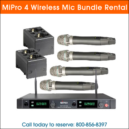 MiPro 4 Wireless Mic Bundle Rental