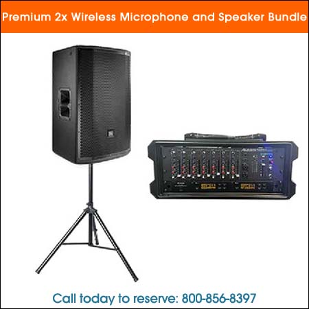 Premium 2x Wireless Microphone and Speaker Bundle