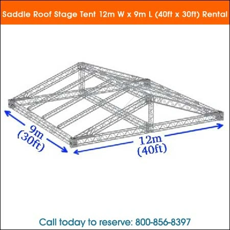 saddle roof stage tent 12m-w-x-9m-l-(40ft-x-30ft) rental