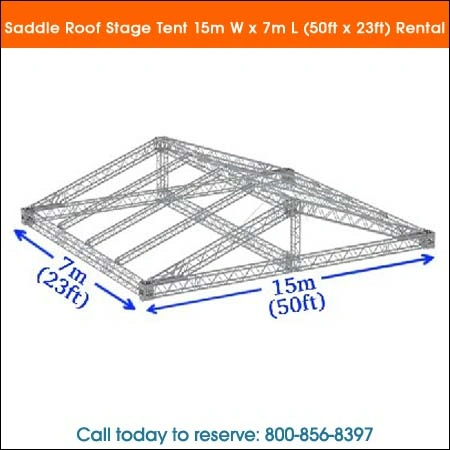 Saddle roof stage tent 15mwx7m-l-(50ft-x-23ft) rental Chicago