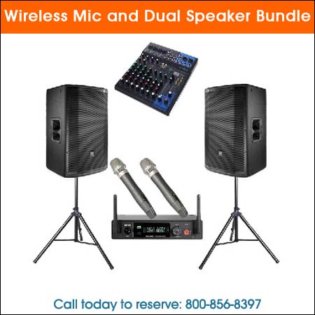 Wireless Mic and Dual Speaker Bundle