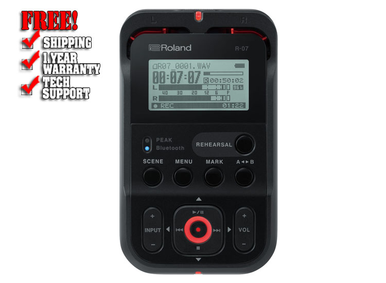 Roland R-07 High-Resolution Black Audio Recorder