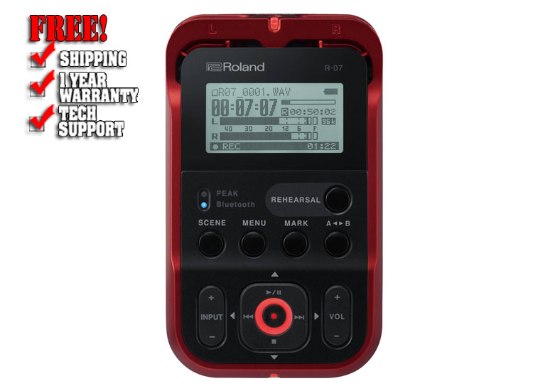 Roland R-07 High-Resolution Red Audio Recorder