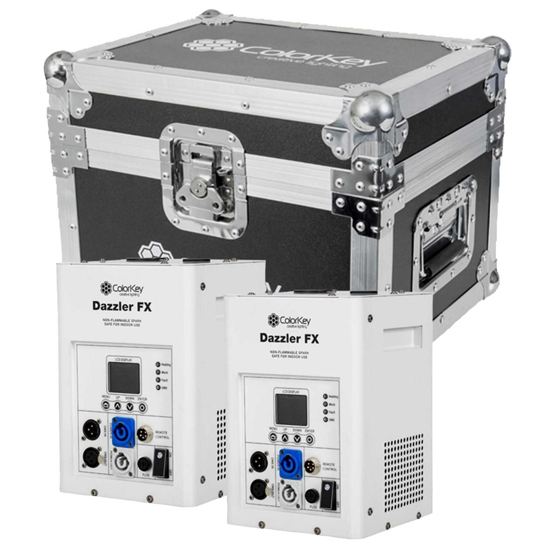ColorKey CKU-7703 White with Road Case & Cold Spark Powder Package