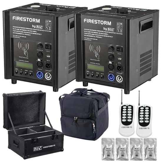 JMAZ Lighting JZ4001 Firestorm F3 (Black) 500W Cold Spark Machine Package 