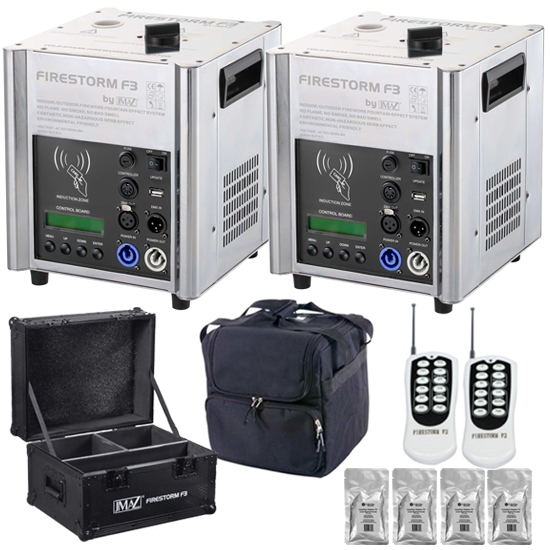 JMAZ Lighting JZ4003 Firestorm F3 Chrome Cold Spark Machine Package