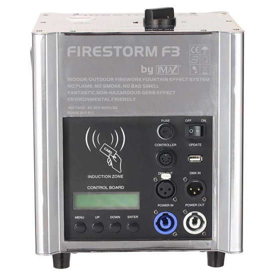 JMAZ Lighting JZ4003 Firestorm F3 Chrome Cold Spark Machine Package