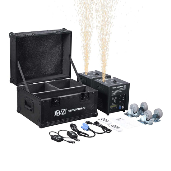 JMAZ Lighting JZ4009 Firestorm F3 (Black) Cold Spark Machine 2 Unit Package 