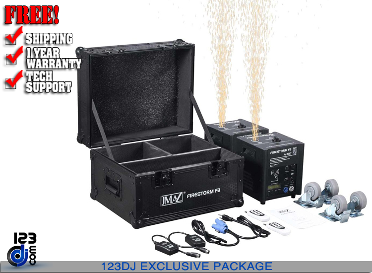 JMAZ JZ4009 Firestorm F3 (Black) Cold Spark Machine 2 Unit Package