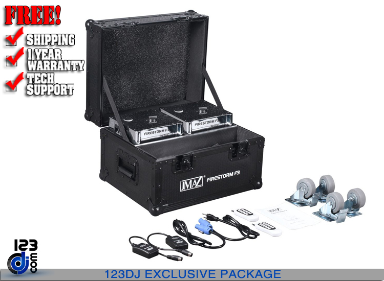 JMAZ Lighting JZ4010 Firestorm F3 (Chrome) Cold Spark Machine Package