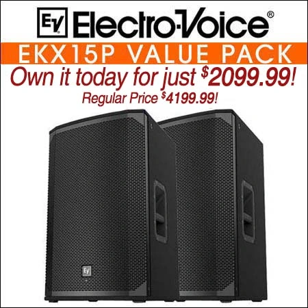 Electro Voice EKX15P 15-inch two-way powered loudspeaker VALUE PACK