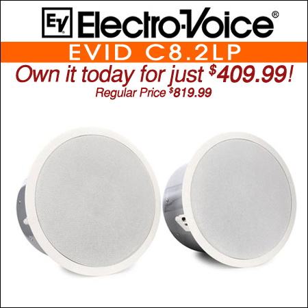 Electro Voice EVID C8.2LP 8-inch Low-profile Coaxial Ceiling Install Speaker (Pair) - White