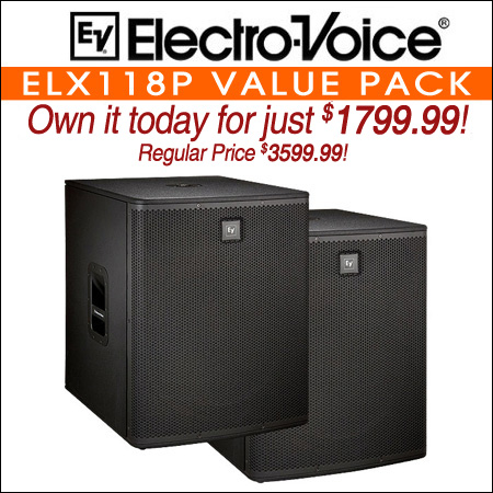 Electro Voice ELX118P DJ Powered Subwoofer VALUE PACK