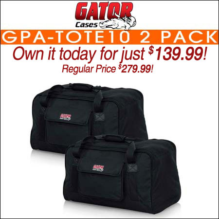 Gator GPA-TOTE10 2 Pack 