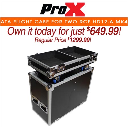 ProX ATA Flight Case for Two RCF HD12-A MK4 Speakers