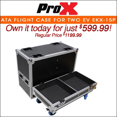  ProX Flight Case for Two RCF-TT25-A II High Definition Two-Way Speakers with 4 Inch Wheels