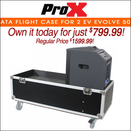  ProX ATA Flight Case for 2 EV Evolve 50 Compact Array Systems W/Wheels 