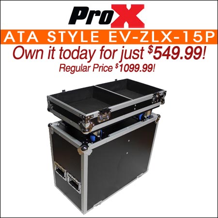 ProX ATA Style EV-ZLX-15P Flight Case For Two EV ZLX-15P Speakers