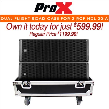  ProX Dual Flight-Road Case for 2 RCF HDL 20-A Line Array Speakers W-Wheels