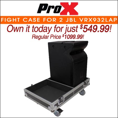  ProX Fight Case for 2 JBL VRX932LAP Line Array Speakers W-4 inch Casters