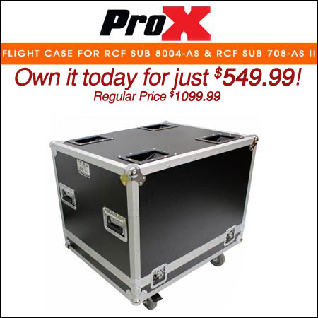  ProX Flight Case for RCF SUB 8004-AS & RCF SUB 708-AS II Subwoofer Speakers W-4 In