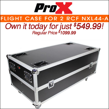  ProX Flight Case for 2 RCF NXL44-A Active 2 Way Column Array with 4 Inch Wheels