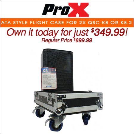 ProX ATA style Flight Case for 2x QSC-K8 or K8.2 Speakers