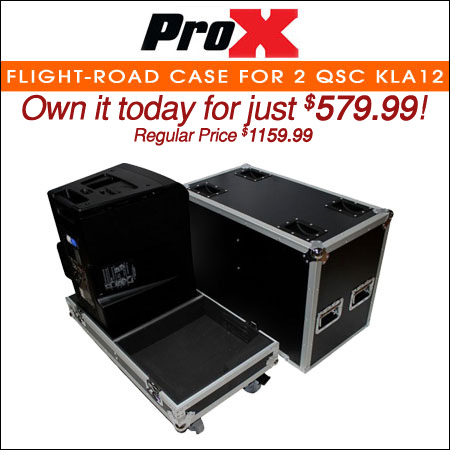  ProX Flight-Road Case for 2 QSC KLA12 Speakers 