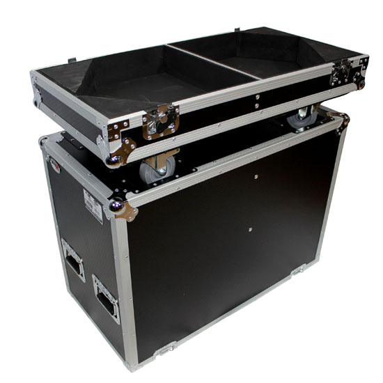 ProX Flight Case for Two RCF-TT25-A II High Definition Two-Way Speakers with 4 Inch Wheels