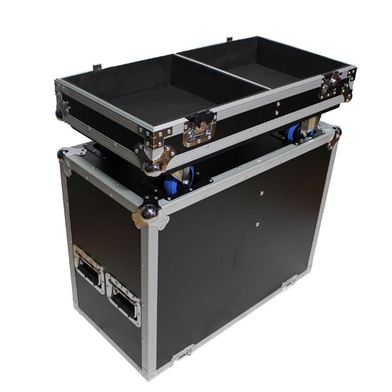 ProX Flight Case for Two RCF SUB 905-AS Subwoofers W-4 Inch Wheels